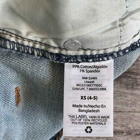 Old Navy Floral Leaf T Shirt & Light Wash Adjustable Skirt Girls 5t Outfit Set - Picture 7 of 9